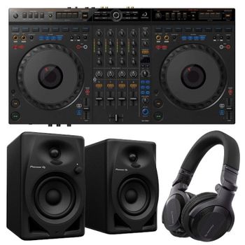 Pioneer DJ Bundle Level-Up Controladora DJ 4 Canales + Monitores de 4