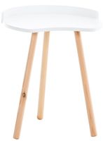 mesa auxiliar con 3 patas en madera blanco