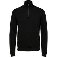 selected jersey berg half zip cardigan zwart para hombre