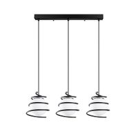 regleta de techo 3 luces moderno y esferas cristal colgantes