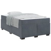 estructura de cama con colchon gris oscuro 120 x 190 cm tela vidaxl