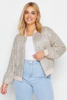yours cazadora bomber con lentejuelas plateadas mujer curvy y tallas grandes yours