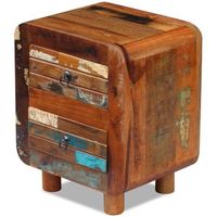mesita de noche de madera maciza reciclada 43x33x51 cm 1402012