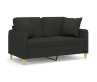 vidaxl sofa de 2 plazas con cojines tela negro 120 cm