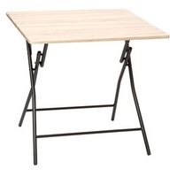 mesa plegable efecto madera 4 plazas