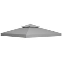 outsunny techo reemplazo para carpa 3x3 m pabellon de poliester para jardin terraza aire libre exterior - gris claro   aosom espana