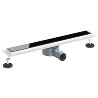 desague de ducha con tapa de vidrio y sifon 360 negro 60 cm vidaxl