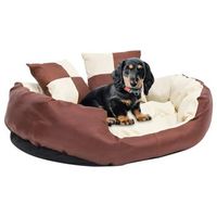 cojin exterior  cojin para perro reversible y lavable marron y crema 85x70x20cm cfw18056