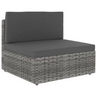sofa seccional central de ratan sintetico gris vidaxl