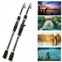 cana de pescar de carbono ultraligera para lanzar senuelos cana de pescar telescopica portatil para carrete de baitcast