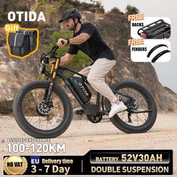 Bicicleta Eléctrica Todoterreno BURCHDA-X2PRO con Doble Motor, 52V30Ah, Neumáticos Gruesos de 26 Pulgadas, Frenos Hidráulicos, Bicicleta Eléctrica de Montaña para Adultos