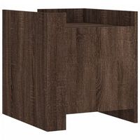 mesita de noche  mesilla de noche madera de ingenieria roble marron 45x50x50 cm