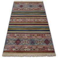 alfombra de jacquard windsor 22890 etnico franjas azulburdeos 160x230 cm