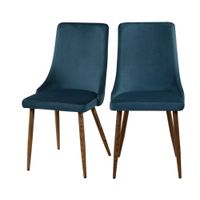 set de 2 sillas de terciopelo azul