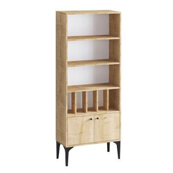 Estantería de madera > - 60 x 30 x 175 cm - roble saphir