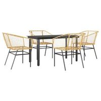 juego de comedor jardin 5 uds ratan sintetico marron cfw149505