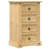 mesita de noche corona madera maciza de pino 53x39x84 cm vidaxl