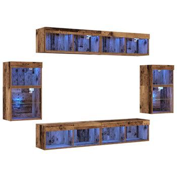 Conjunto De Mueble De Tv 8 Uds. Madera Vieja Vidaxl