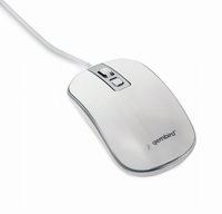 raton gembird wired optical mouse usb white silver