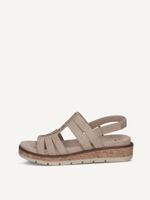 caprice sandal beige made of leather and textile without heel size 37