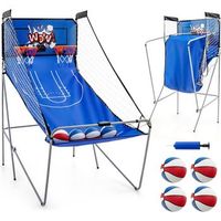 baloncesto juguete contador y marcador electronico costway 206 x 110 x 206 cm azul oscuro