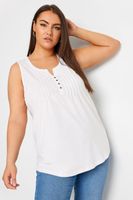 yours camiseta blanca sin mangas de algodon con jaretas mujer curvy y tallas grandes yours