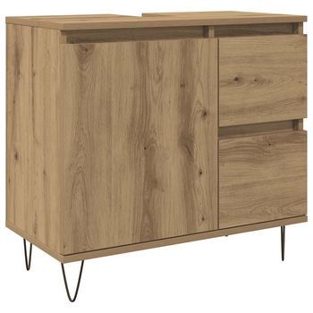 Armario De Lavabo | Mueble De Lavabo Madera De Ingeniería Roble Artisan 65x33x60 Cm