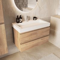 mueble de bano zarivo 80 cm - roble claro lomazoo