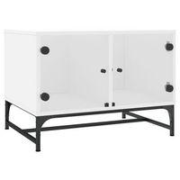 mesa de centro con puertas de vidrio blanca 685x50x50 cm vidaxl
