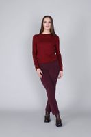 sueter de cuello redondo con botones en las mangas burgundy l
