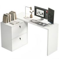 escritorio reversible 2 en 1 de tablero de madera sin marca 163 x 39 x 75 cm r blanco
