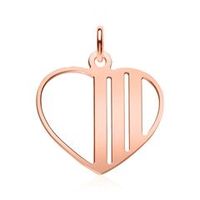 colgante corazon grabado de plata 925 chapada en oro rosa