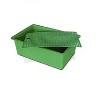 cubeta plana verde de plastico para nido de conejos sin sandwich gomez y crespo