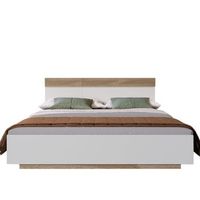 cama doble 160x200 cm - cama suspendida de madera - moderna - robleblanco