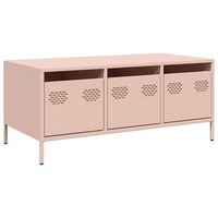 mesa de centro acero laminado en frio rosa 1015x50x435 cm vidaxl