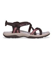 skechers para mujer 163115 sandalias reggae slim sun array chocolate 41 marron plano velcro casual beachwear