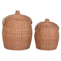cesta set 2 ratan metal 45x45x56 natural