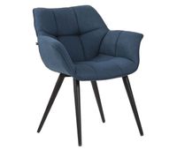 silla de comedor roseville en tela o polipiel azul 60x64x84 cm