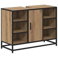 mueble de cuarto de bano roble artisan 80 x 33 x 60 cm vidaxl