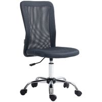 vinsetto silla de oficina ergonomica altura ajustable base cromada giratoria 360 revestimiento de malla gris oscuro   aosom espana