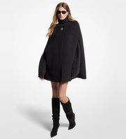 michael kors para mujer mf620mwgbx capa de mezcla de lana negro m casual clasico