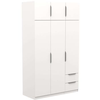 Armario Ghost Grande 6 Puertas Y 2 Cajones Color Blanco Mate 203x119 Cm