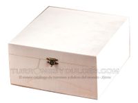 caja de madera con tapa para 6 u 8 turrones vacia - madera