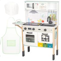 woomax - cocina de madera electrica con luz sonido y accesorios 60x30x97 cm