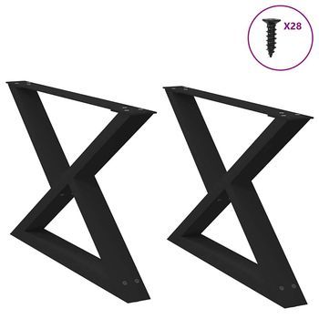 Patas Para Mesa De Centro (2 Unidades), Color Negro, 70 X (42-43,3) Cm, Acero Vidaxl