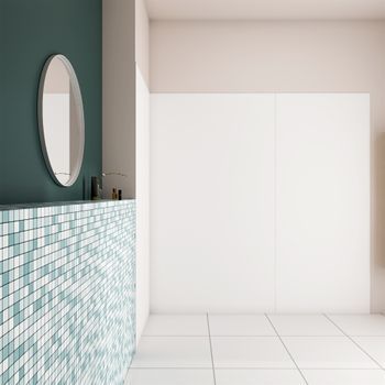 Aica Panel Angular De Pared Para Ducha En Aluminio, Blanco Mate, 80x90x90x210cm, Revestimiento De Paredes