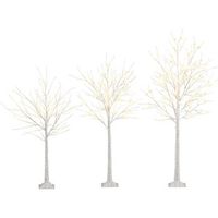 juego de 3 arboles de abedul iluminados costway arboles de navidad artificiales 120150180 cm