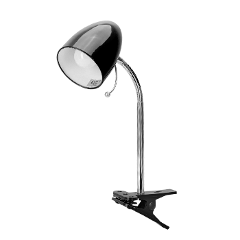 Aigostar Lámpara de escritorio, Lámpara de escritorio con pinza, Lámpara de escritorio estilo retro, Lámpara de escritorio sin bombilla, compatible con las bombillas modelo E27 (Máx. 11 W), Cable de 1,5 m con interruptor, adecuada para leer, trabajar, estudiar（Negro）