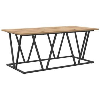 Mesa De Centro 100x50x40 Cm Acero - Marrón