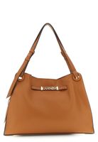 shopper efecto piel de grano grueso con detalle de lettering tan taglia unica